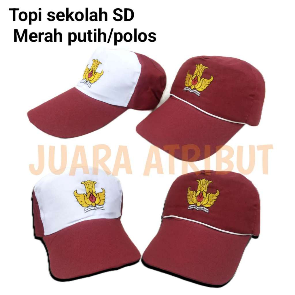 TOPI SEKOLAH SD/ TOPI SEKOLAH SD MERAH PUTIH/TOPI SEKOLAH SD BORDIR/TOPI SEKOLAH SD PEREKAT