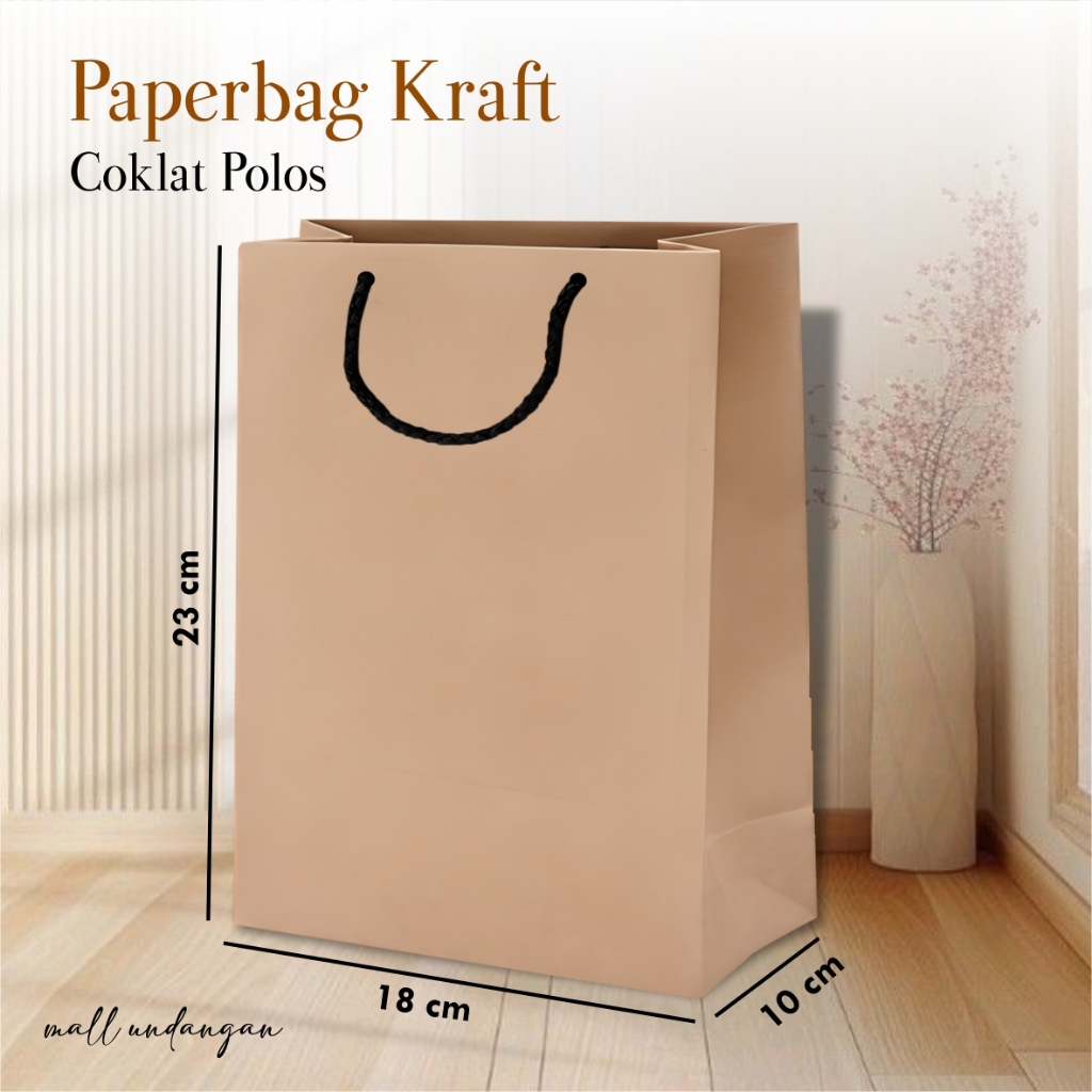 

PAPER BAG KRAFT POLOS ECERAN - TAS SOUVENIR PERNIKAHAN BAHAN KRAFT COKLAT READY STOCK