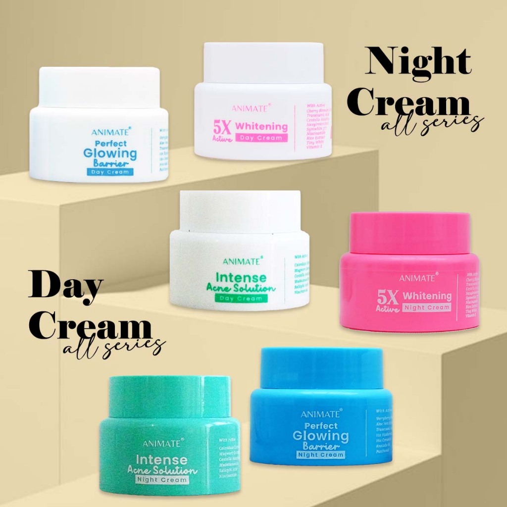 Animate Day Cream Night cream Krim Malam Pemutih Wajah Skincare Animate