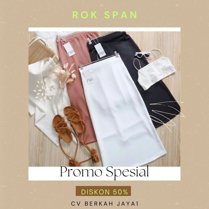 Rok span scuba panjang / Rok pensil scuba Premium