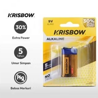 Baterai Alkaline Krisbow 9V