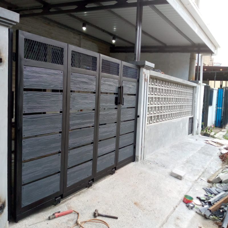 pagar sliding tikung motip grc kombinasi ram expanda