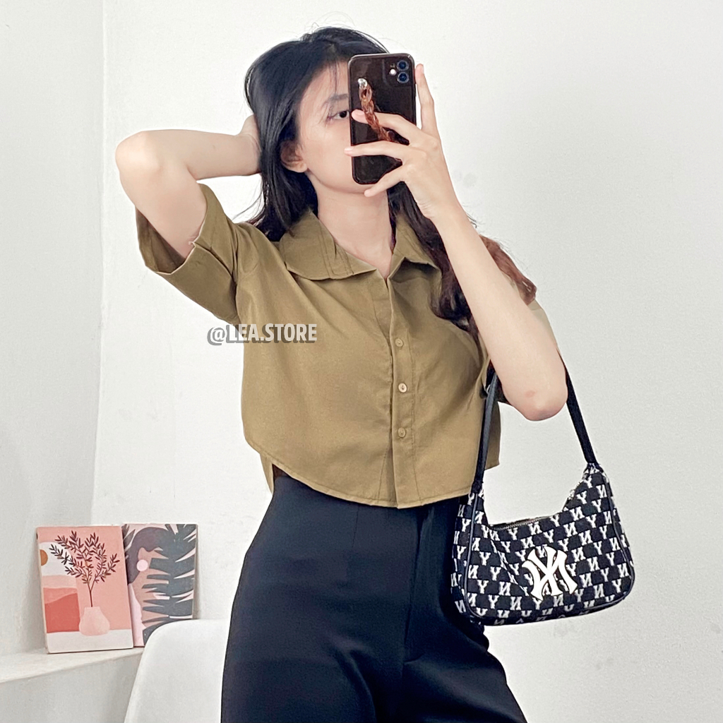 ANDITA KEMEJA CROP / SHIRT CROP PENDEK WANITA / LEA STORE