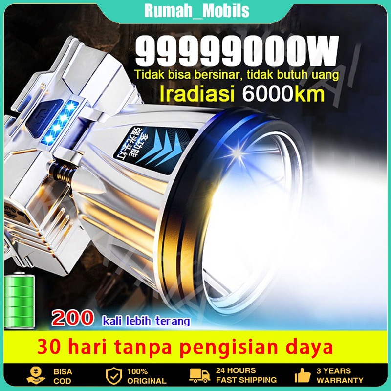 Senter Kepala 300 WATT/Senter Kepala/Senter Kepala Anti Air/Anti Air WaterproofZoom Diterangi Selama