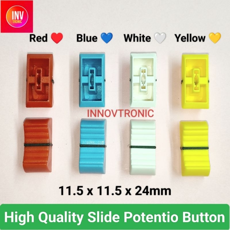 4mm Shaft Knob / Button Slide Potentio Potensio Geser Untuk Mixer Warna Merah Hijau Biru Kuning Puti