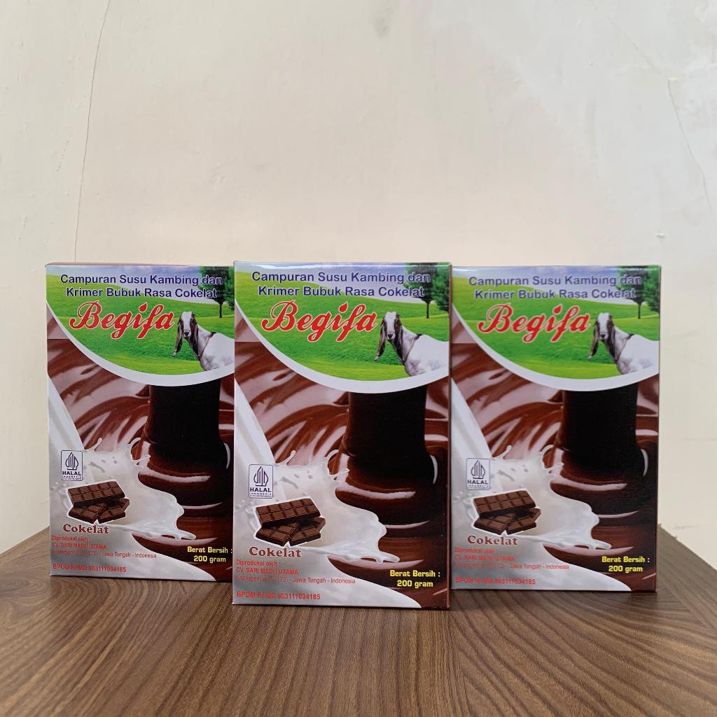 

Begifa Susu Kambing Etawa Murni + Krimer Bubuk Rasa Coklat 200 gram Dairy Milk
