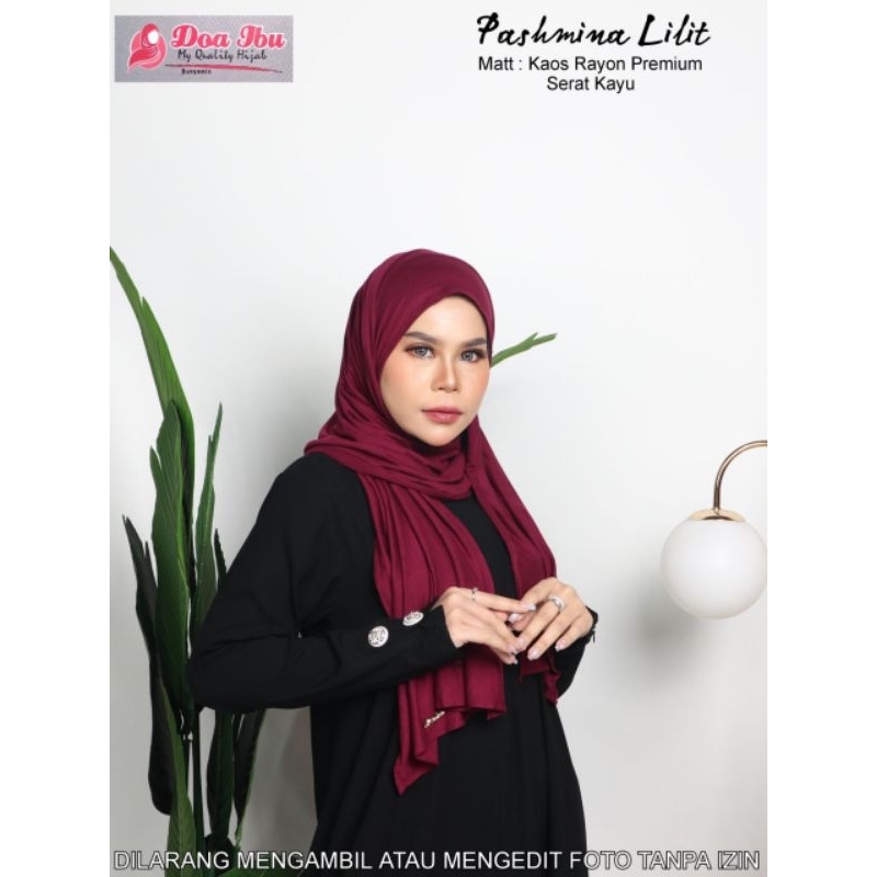 JILBAB PASHMINA KAOS RAYON MLEYOT DOI DOA IBU HIJAB