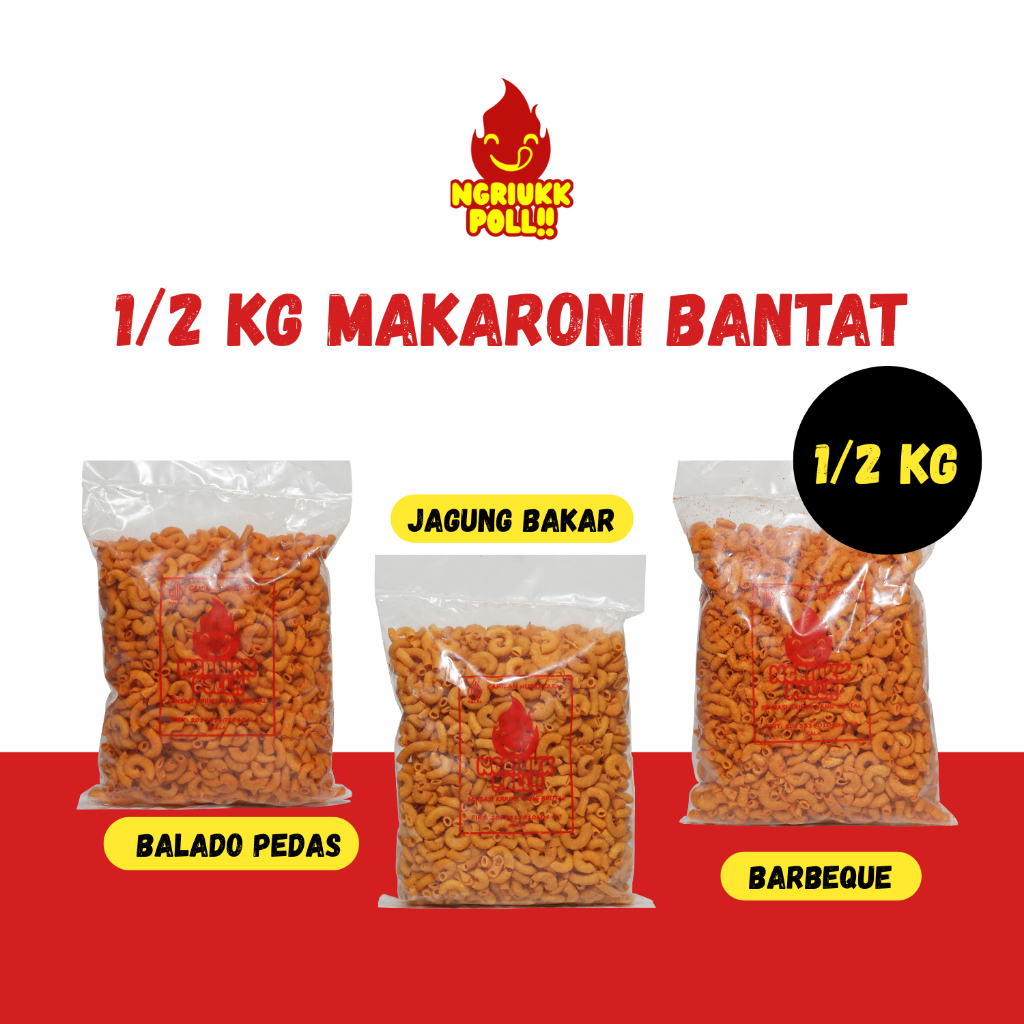 

[PROMO] 1/2 KG Makaroni Bantat | Balado Pedas Barbeque Jagung Bakar Snack Makaroni Cikruh