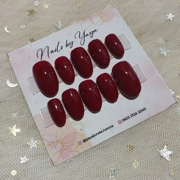 Kuku PALSU Maroon Polos/FAKE NAiL/KUKU Palsu wedding