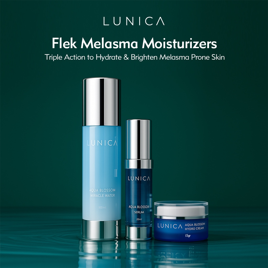 Paket Pelembab Wajah LUNICA Aqua Blossom Package ( Skin Barrier Treatment ) Skincare BPOM Toner Seru