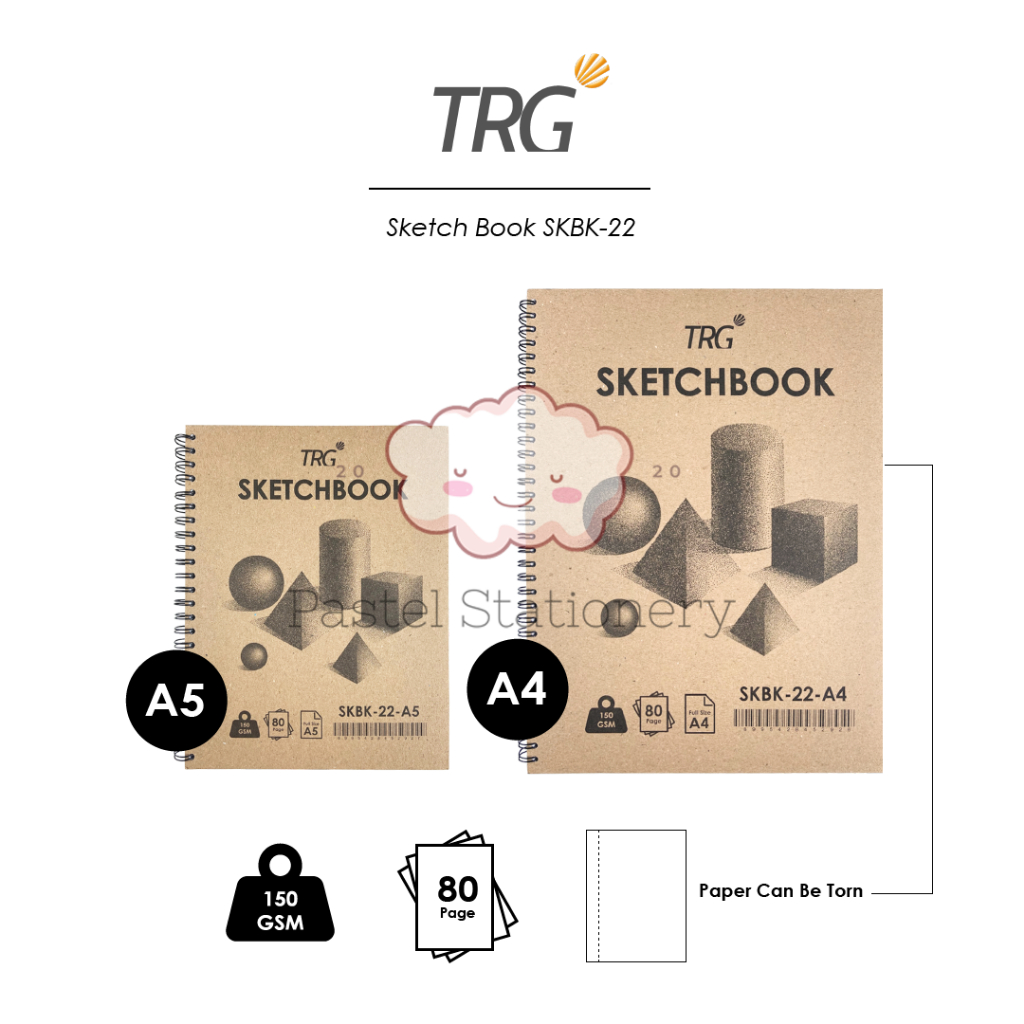 

TRG Kraft Sketchbook Sketch Ring Drawing Book SKBK-22 A4 A5 150gsm - Kertas Buku Gambar & Sketsa 150 gsm TRG