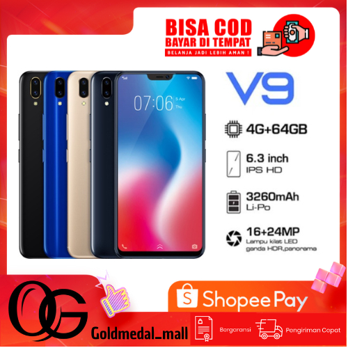 HP VIVO V9 RAM 4/64 GARANSI 12 BULAN FULLSET