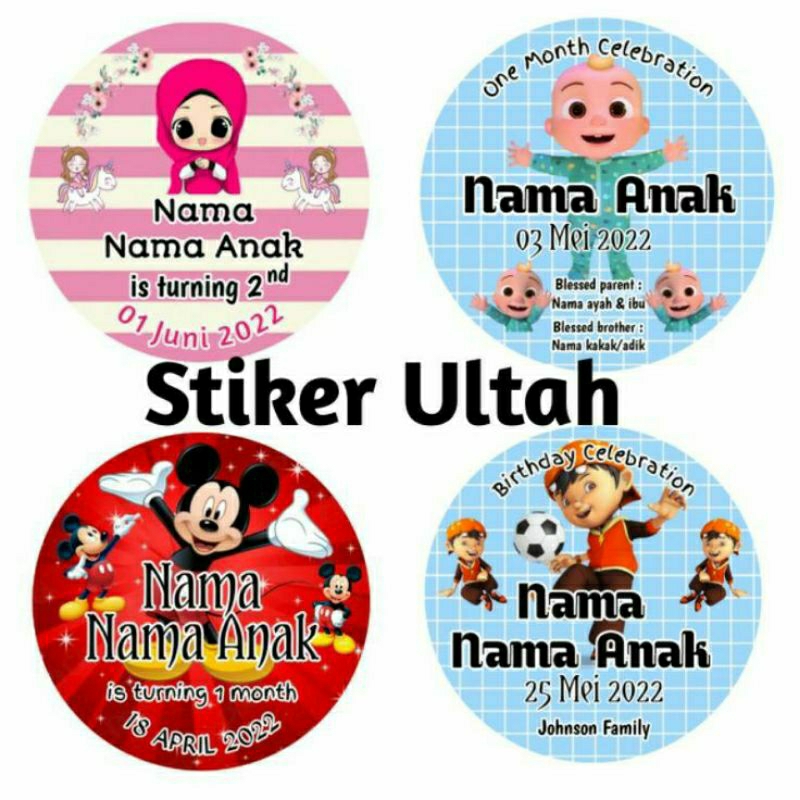 

stiker hampers birthday ulangtahun request karakter