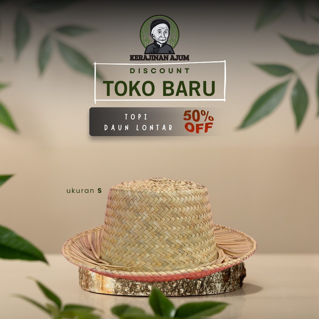 Topi Anyam Daun Lontar | Topi anyaman daun | Topi khas nusantara | Topi daun