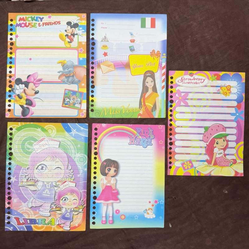 

[ Ready Stock ] 5pcs Paket Hemat Isi Binder A5 Paper Loose Leaf Kertas Koleksi jadul rare Y2K Limited Edition edisi terbatas Kolektor Collector pahe Hamtaro Winne the Pooh Little Angel Min Mie Pink Hana My Little Pony Kartun Cartoon second preloved thrift