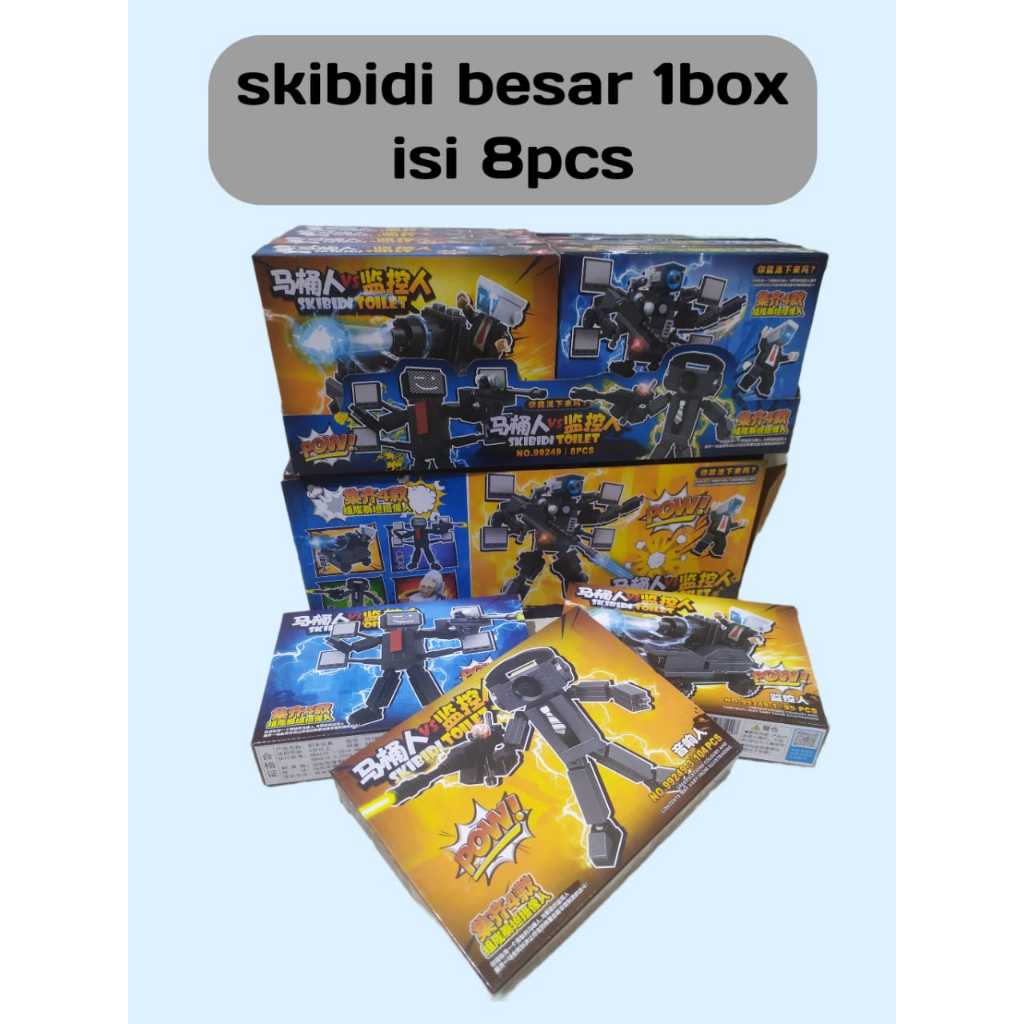 Mainan Skibidi Viral Figure Model Building Ukuran Besar Titan TV Man dan Monitor