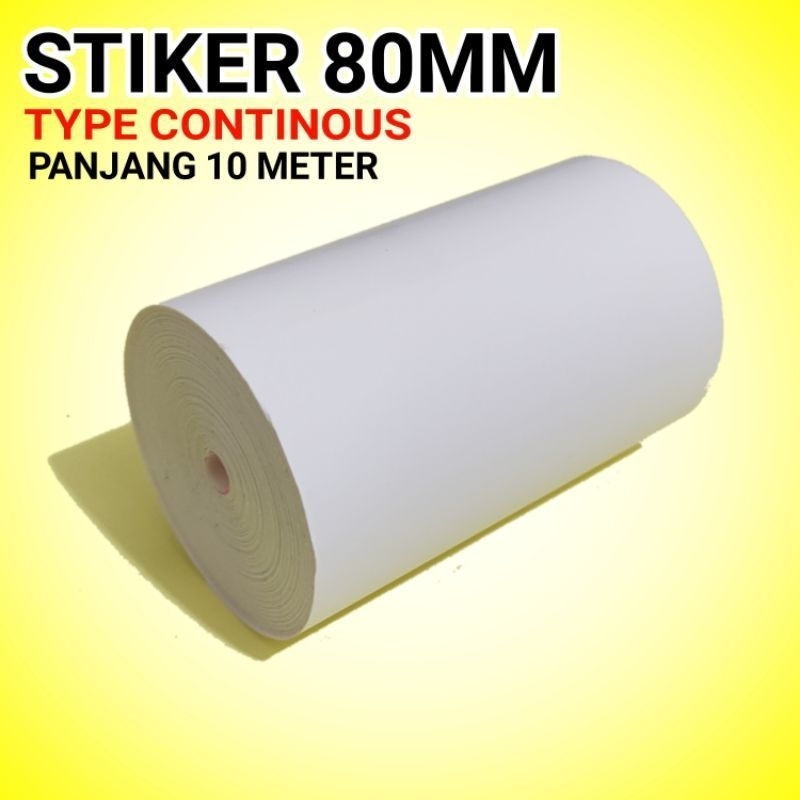 

Kertas Label Sticker Thermal 80 mm x 10 m Continous Kertas Print Resi