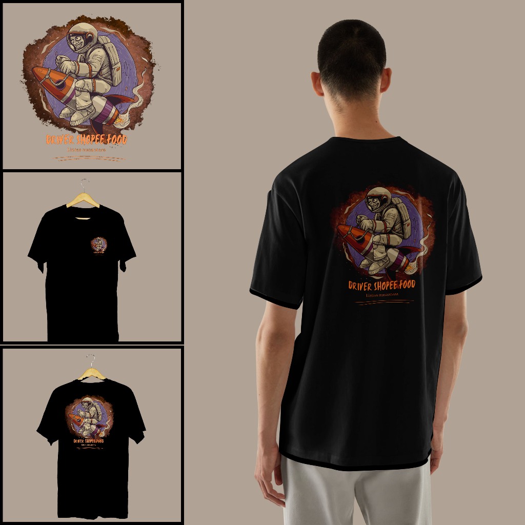 kaos atasan pria SHOPEE FOOD DRIVER NUSANTARA DTF PRINTING COMBED 30S/ANAK OJOL SQUAD/