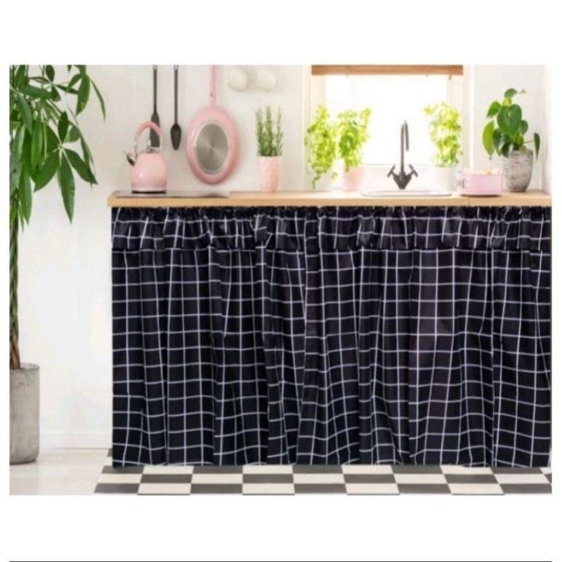 A1 Tirai kolong dapur tirai penutup kolong dapur pekanbaru riau Gorden Kolong Bawah Kompor