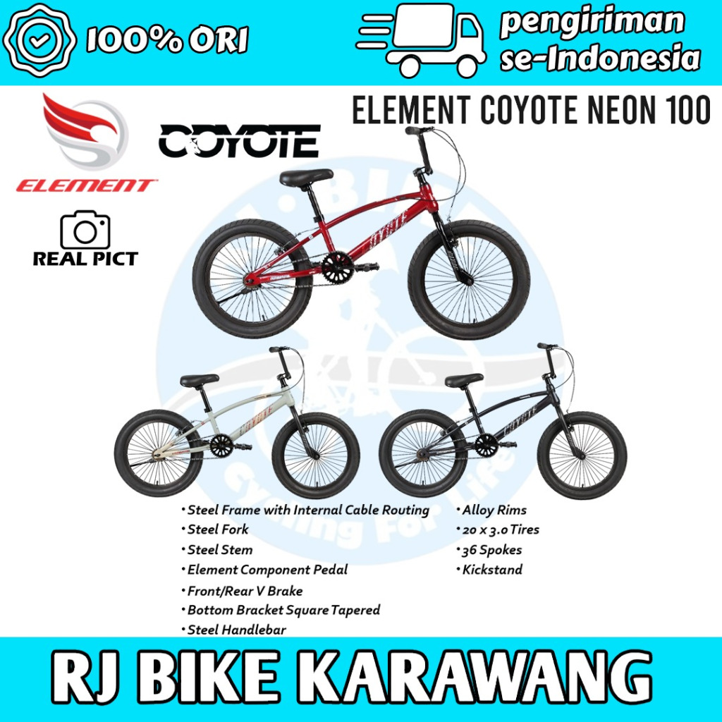 SEPEDA BMX 20 INCH COYOTE NEON 100 200 300 SUPERMAN 300BAN BESAR V BRAKE By ELEMENT
