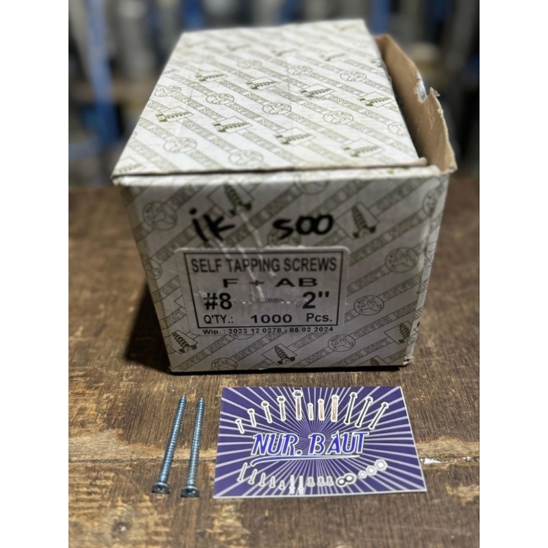 sekrup gipsum merk : moon lion  ukuran : 8X2panjang : 5cm isi : 1000pcs