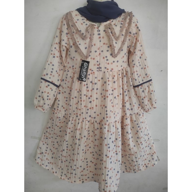 Gamis Hijab Crinkle Motif Bunga