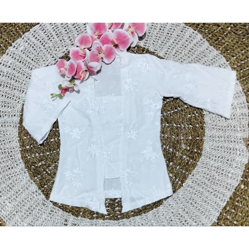 Kebaya Jadi Anak Bahan Katun Bordir Tangan Lonceng/Kebaya Anak/Kebaya Bordir
