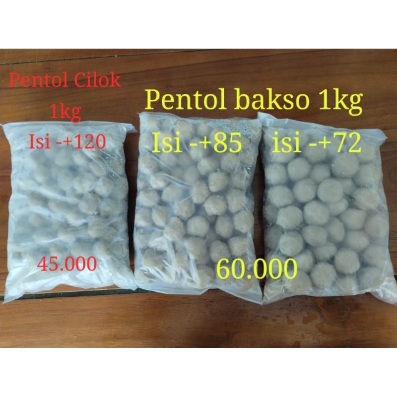 

Pentol bakso daging sapi 1kg & Pentol Cilok 1kg