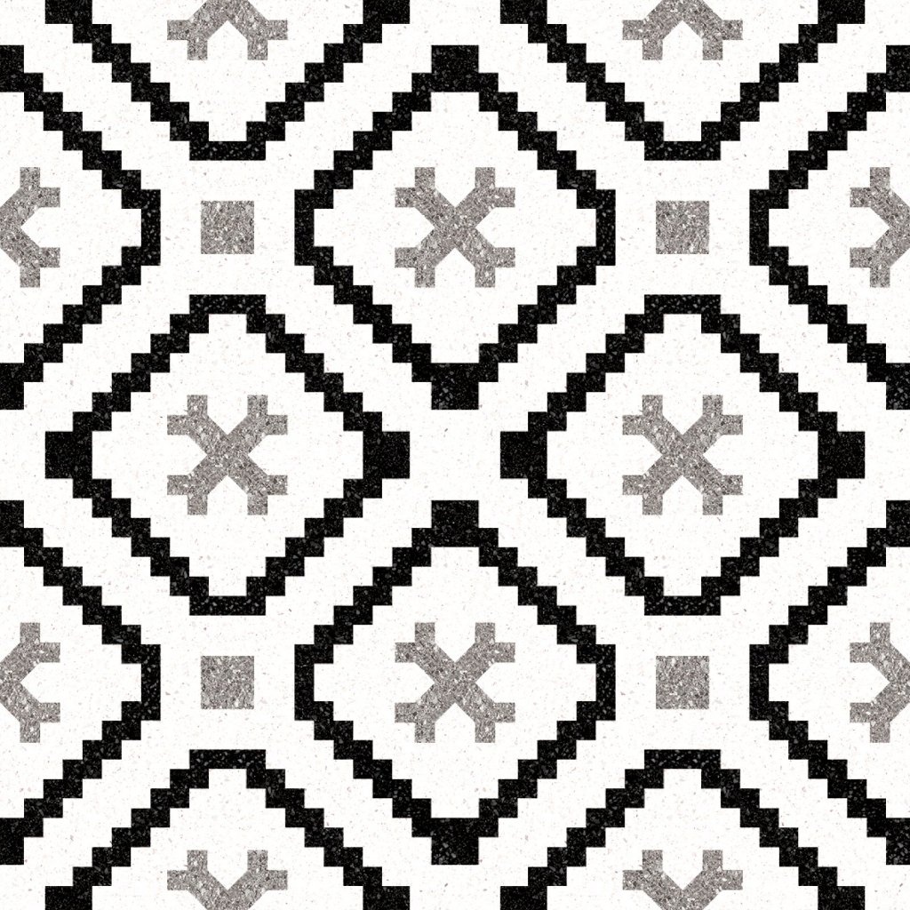 Keramik Lantai Kasar 40x40 Platinum Brighton Black Decor - Keramik Lantai Kamar Mandi / Dapur