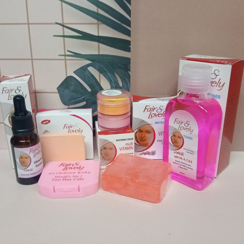 paket cream fair lovely susun 6in1 bedak Refill
