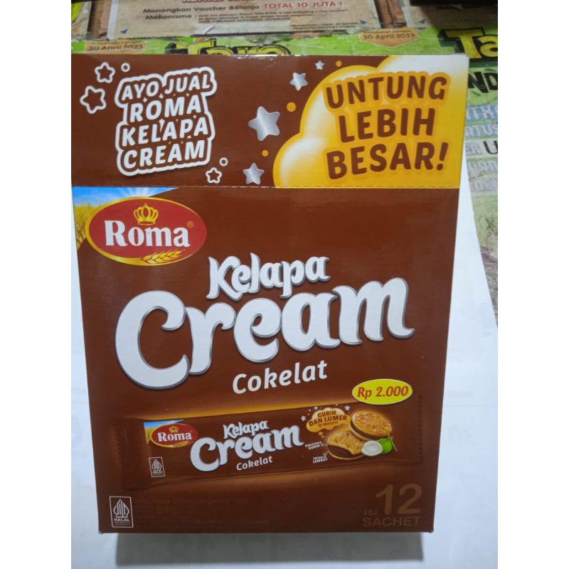 

Roma kelapa cream coklat Pack ( isi 12 pcs )
