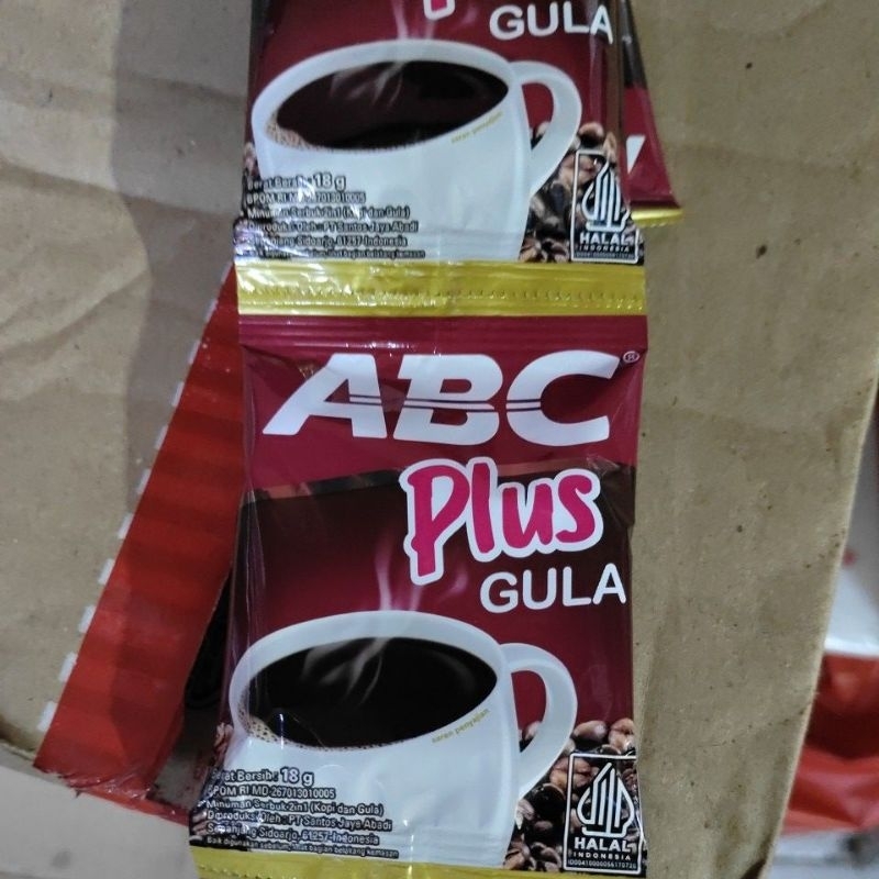 

KOPI ABC PLUS GULA 18 GRAM X 10 PCS ( 1 RENCENG)