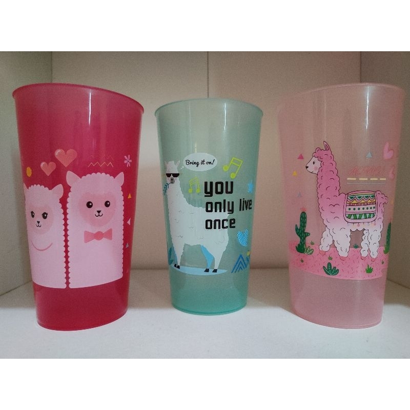 GELAS PLASTIK LUCU IMUT ISI (3PCS) dan (4PCS) By MR. DIY I GELAS CUTE LUCU I PROMOO HARGA AMBYARRRRR