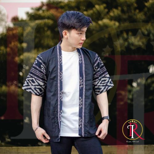 RIsatu-Kimono Oversize Batik Jumbo Outerwear Bigsized Motif Tenun Tradisional Outfit Jepang Unisex