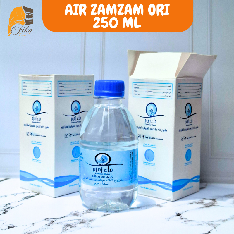 

Air Zamzam 250ml Asli 100% Original kemasan Dus Pipi Clo Premium Hadiah Gift Oleh Oleh Haji Umroh