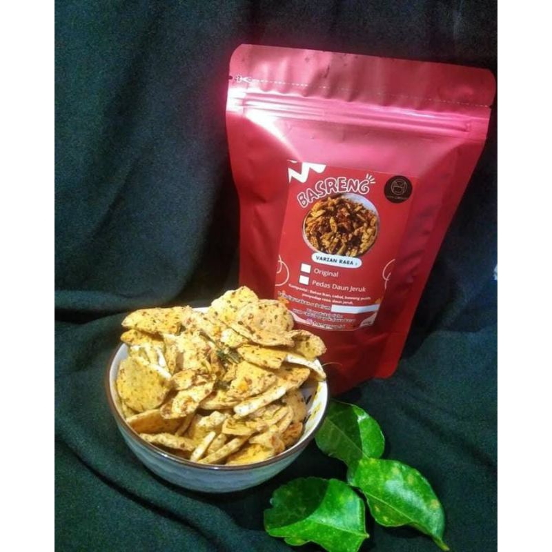 

Kripik Basreng pedas daun jeruk/original