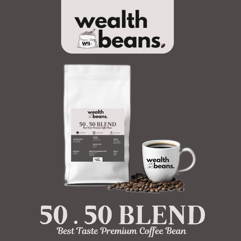 

50.50 Blend | Biji Kopi Houseblend 50% Arabica - 50% Robusta 1kg | Kopi Susu Houseblend 50 - 50 1kg