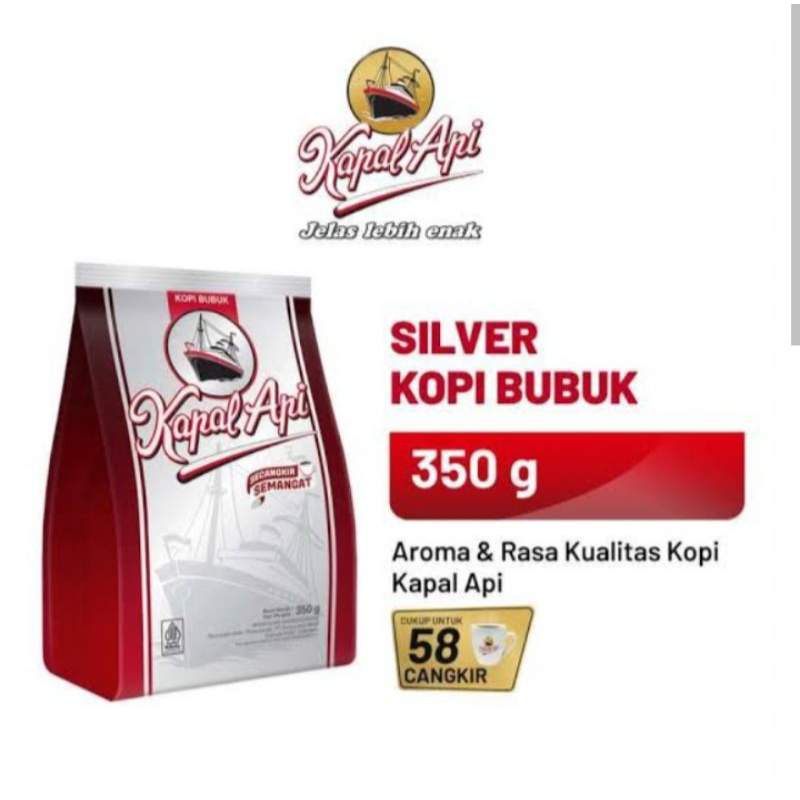 

Kapal api silver 350 gram (Kopi bubuk)