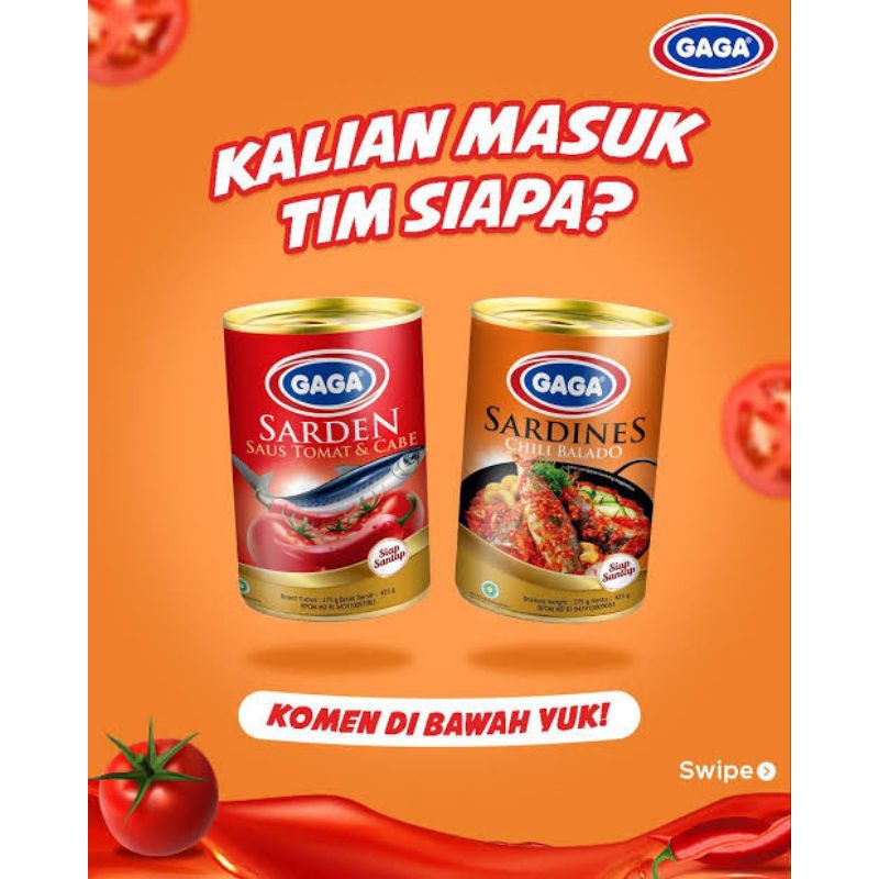

GAGA SARDEN SAUS TOMAT | CHILI BALADO NETTO 155 GR