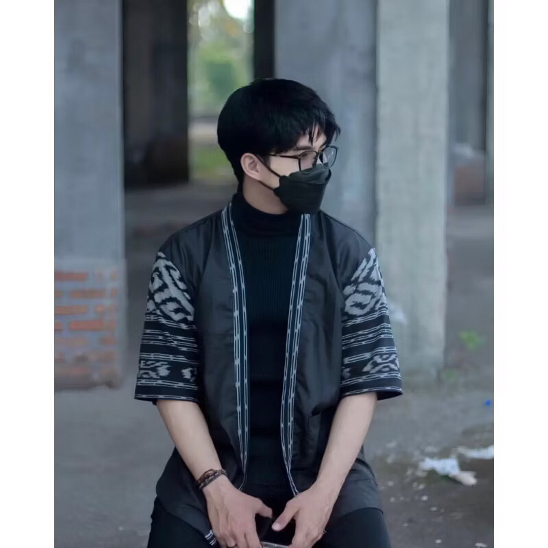 Kimono Outer Pria Cowok Atau Cewek Kekinian Etnik Tenun Ikat Jepara Sumba Toraja