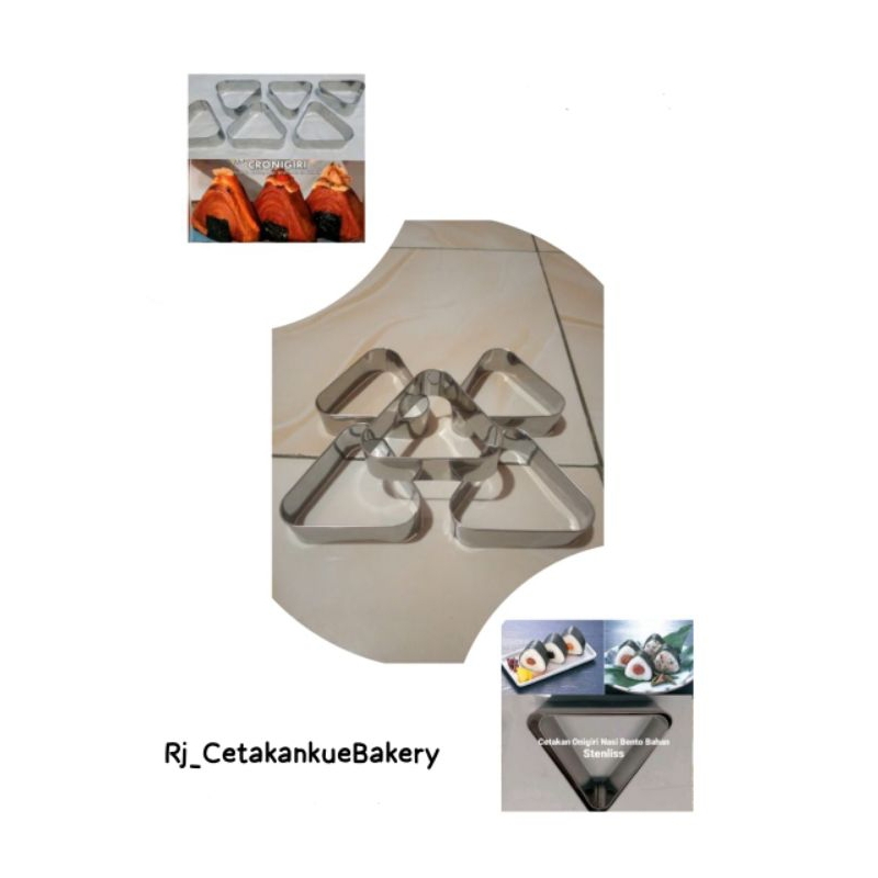 Triangle Ring / Loyang Ring segitiga / Cetakan kue segitiga /Cetakan nasi sushi onigiri/Ring roti se