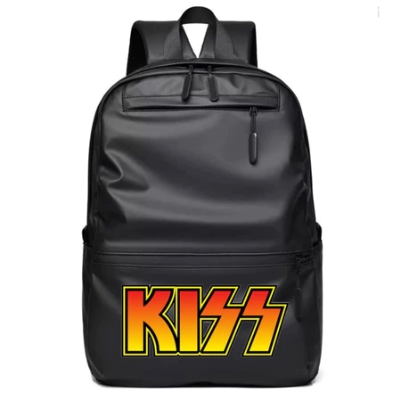 Oneshirt Tas Sekolah Keren Kiss Tas Backpack Anti Air Bisa COD Bahan Kulit PU Hitam