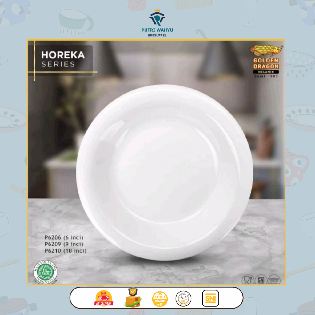 Piring Lontong Horeka Melamin P6206 Golden Dragon