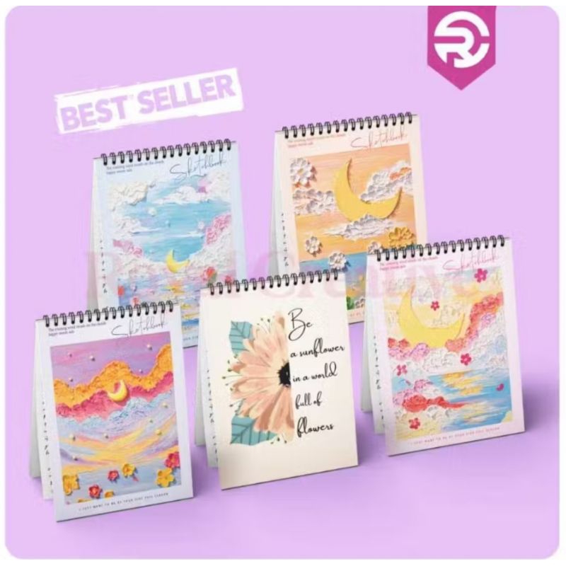 

Sketchbook A5 Buku Gambar A5 Buku Sketsa Vertikal Jilid Spiral 45 Lembar / 90 Halaman