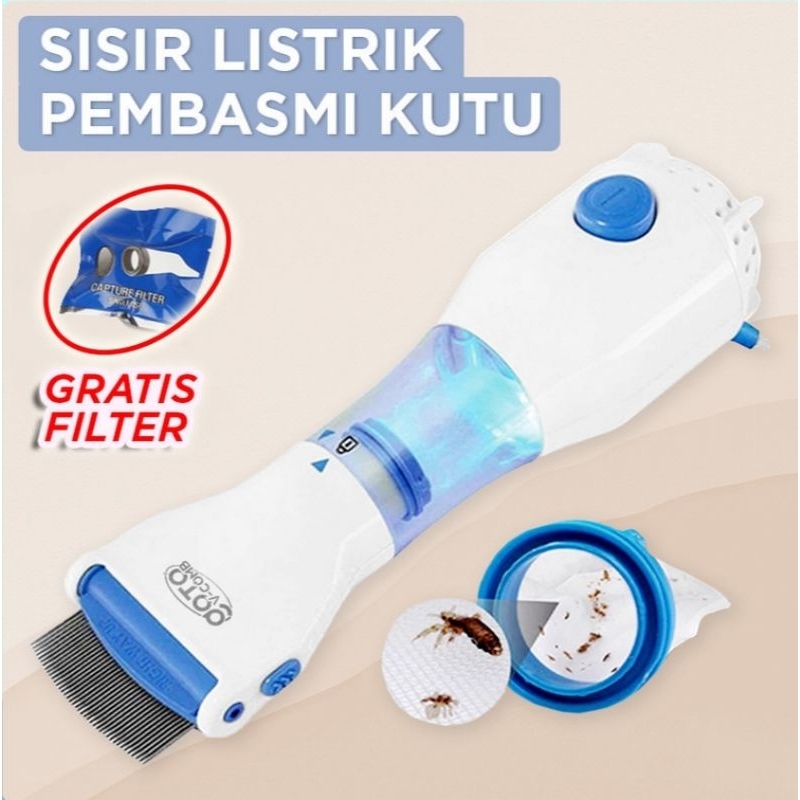 Sisir Kutu Elektrik Penghilang Kutu Rambut, Vacum Sedot Kutu Rambut