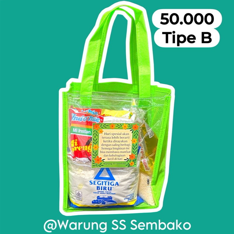 

Paket Sembako Murah Hemat Ekonomis Hampers Sedekah Berbagi Hadiah Acara isi Beras Minyak 50 ribu