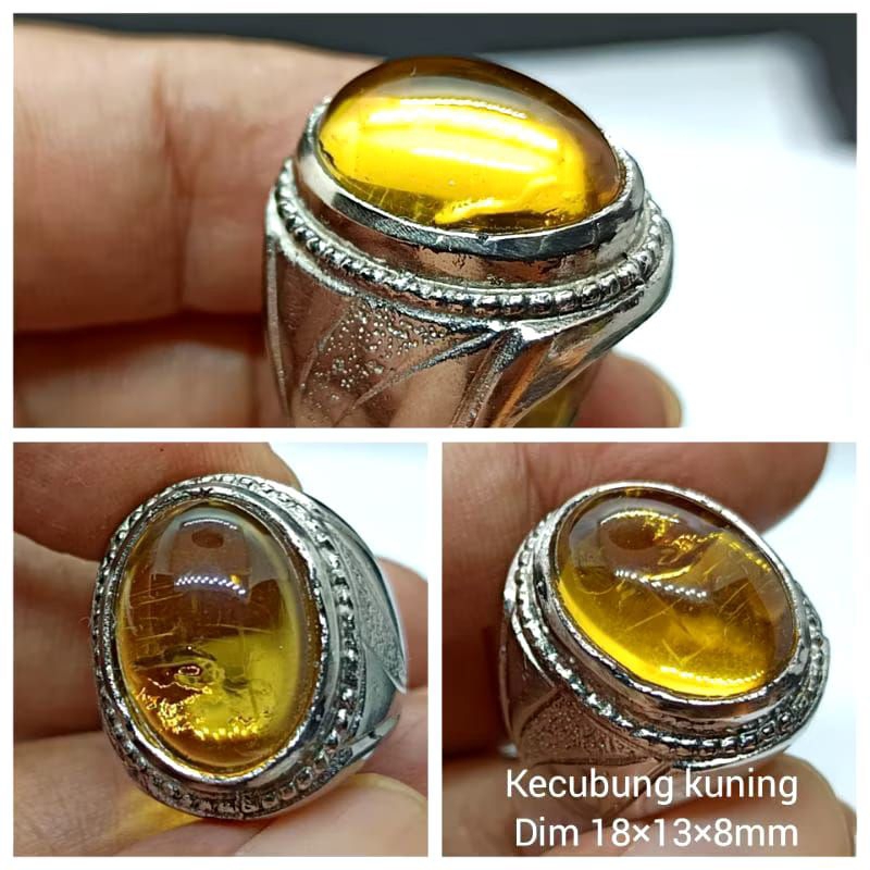 CINCIN BATU KECUBUNG KUNING KALIMANTAN CRYSTAL HG