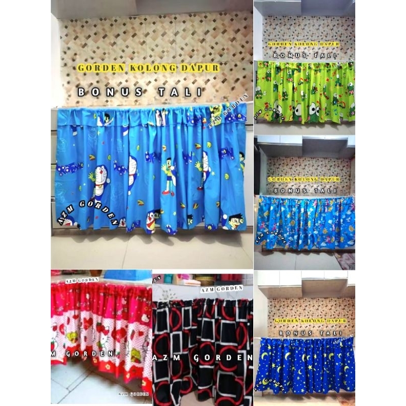 Gorden kolong dapur minimalis / Gorden kolong Bawah Dapur / gorden meja kompor