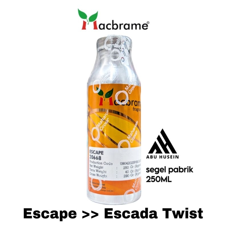 ESCAPE 250ML PRODUK MACBRAME SEGEL PABRIK (untuk keterangan baca deskripsi produk)