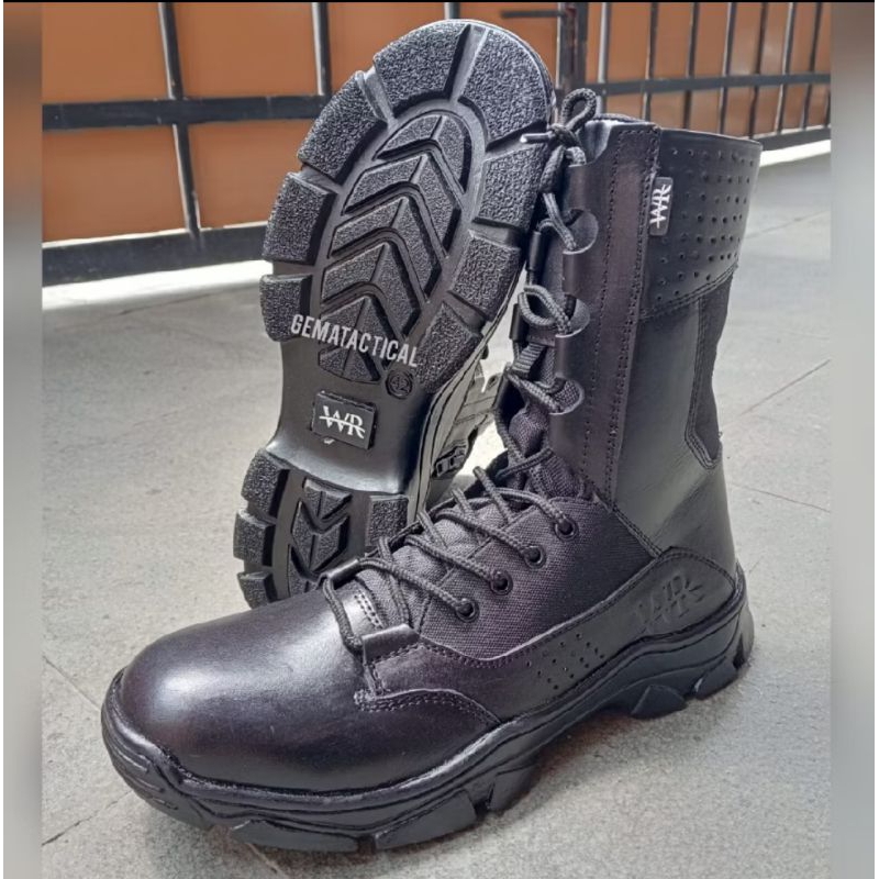 SEPATU PDL WR/SEPATU TACTICAL/SEPATU PDL TNI/SEPATU POLISI Boots Hitam Polri